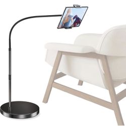 elitehood iPad Stand Floor, Adjustable Gooseneck Tablet Floor Stand, Compatible with 4.7-13in Kindle, iPhone and Tablets Tall iPad Holder for Bed with