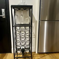 18 bottle wine rack/ wine glass holder