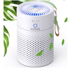 Air Purifiers for Bedroom Home, KOIOS H13 True HEPA Filter Air Purifiers for Desktop Office Car Pets with USB Cable, Small Air Cleaner, Night Light, T