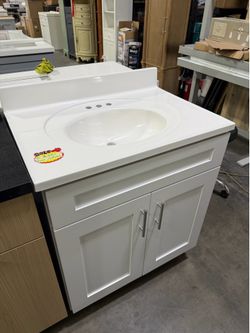 White 30” Vanity include MOEN Faucet