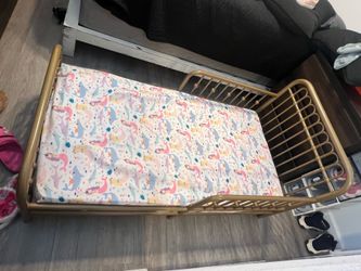 Gold Metal Frame Toddlers Bed