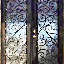 Custom Made Double swing Main Entry Iron Doors 