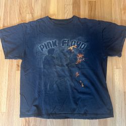 VTG Pink Floyd Band Wish You Were Here Man on Fire Shirt Large Y2K Distressed
