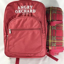 Angry Orchard Hard Cider Red Soft Cooler Picnic Backpack Bag Outdoor Hiking Camp
