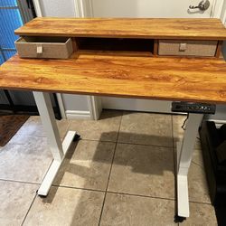Electric Standing Desk 40x24” Double Drawers