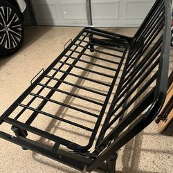 Full Size Futon Steel Frame With Memory Foam Mattress.