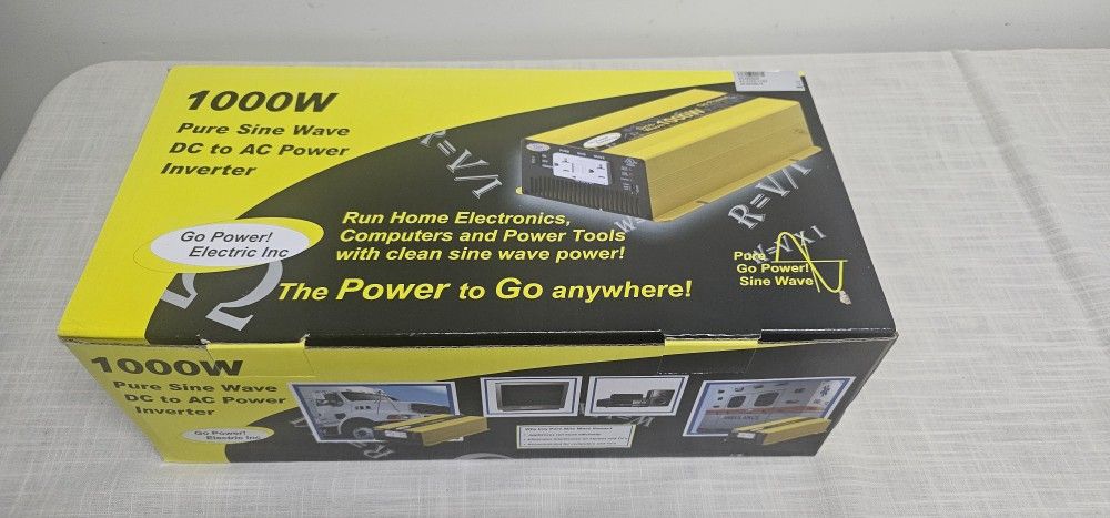 (NEW) 1000-Watt Pure Sine Wave Inverter Go Power GP-SW1000-12 - RV - Camper - Off Grid