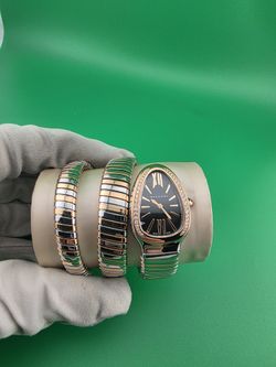 Bvlgari Serpenti double rows diamons bezel