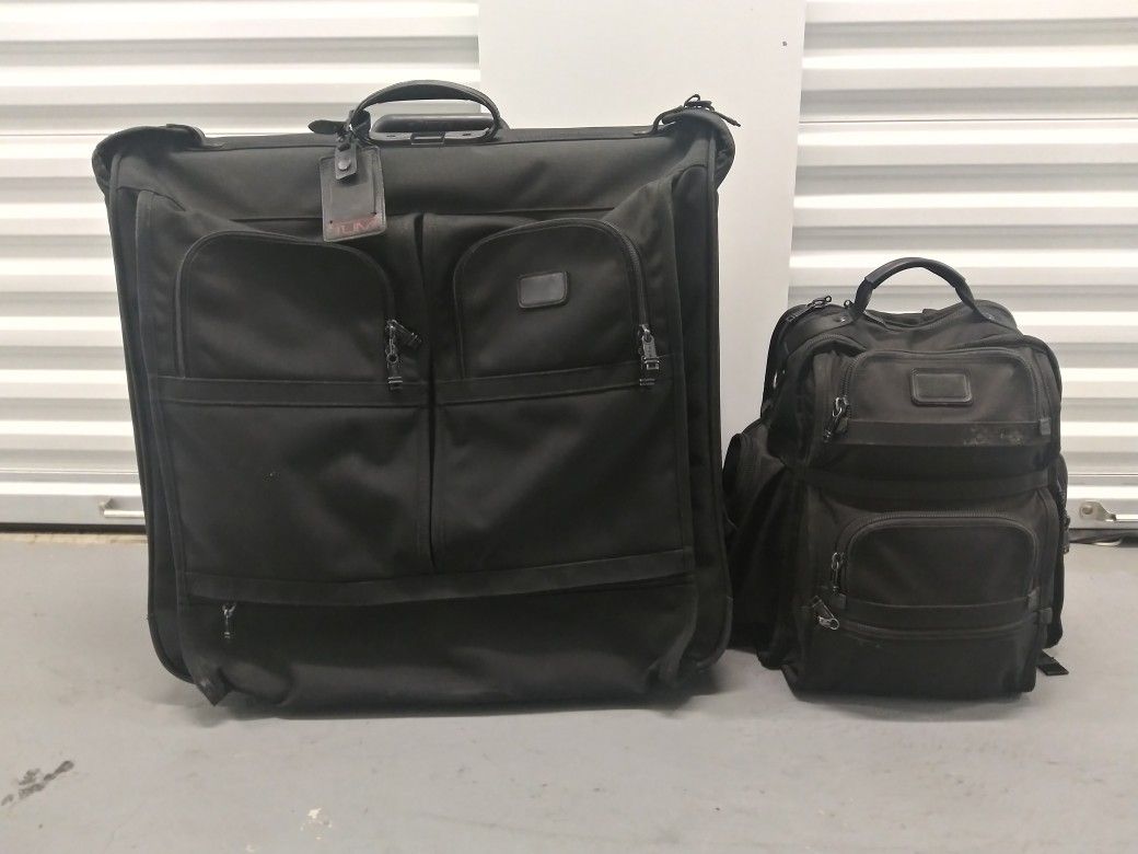 Tumi Alpha garment bag and backpack