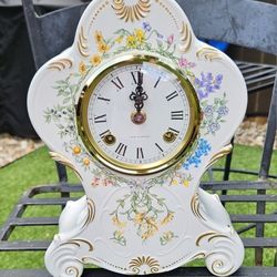 Porcelain Mantel Clock by Franz Hermle