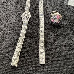 14k White Gold Vintage Bracelets 