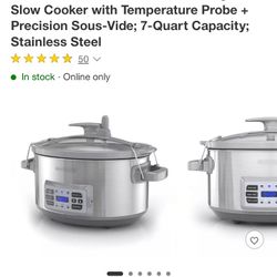 BLACK+DECKER SCD7007SSD Digital Slow Cooker with Temperature Probe + Precision Sous-Vide; 7-Quart Capacity; Stainless Steel