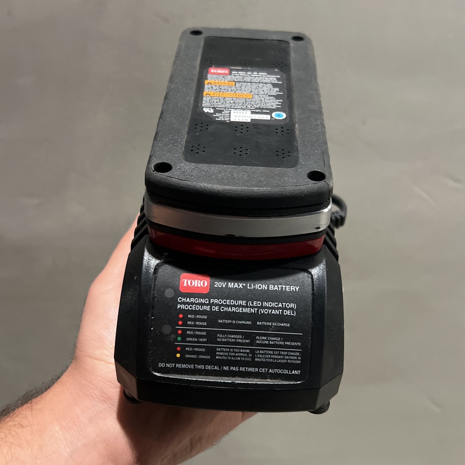 Toro 88500 20V Li-ion Replacement Charger