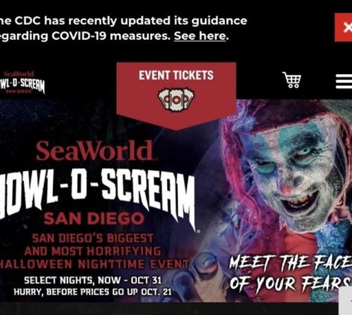 2 Tickets For Howl O Scream Seaworld