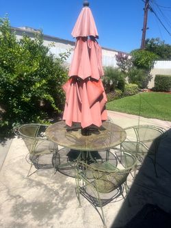 Metal table and chairs