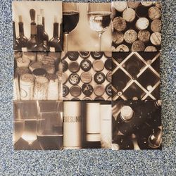 Unique  Wall Art Wine Collage Canvas