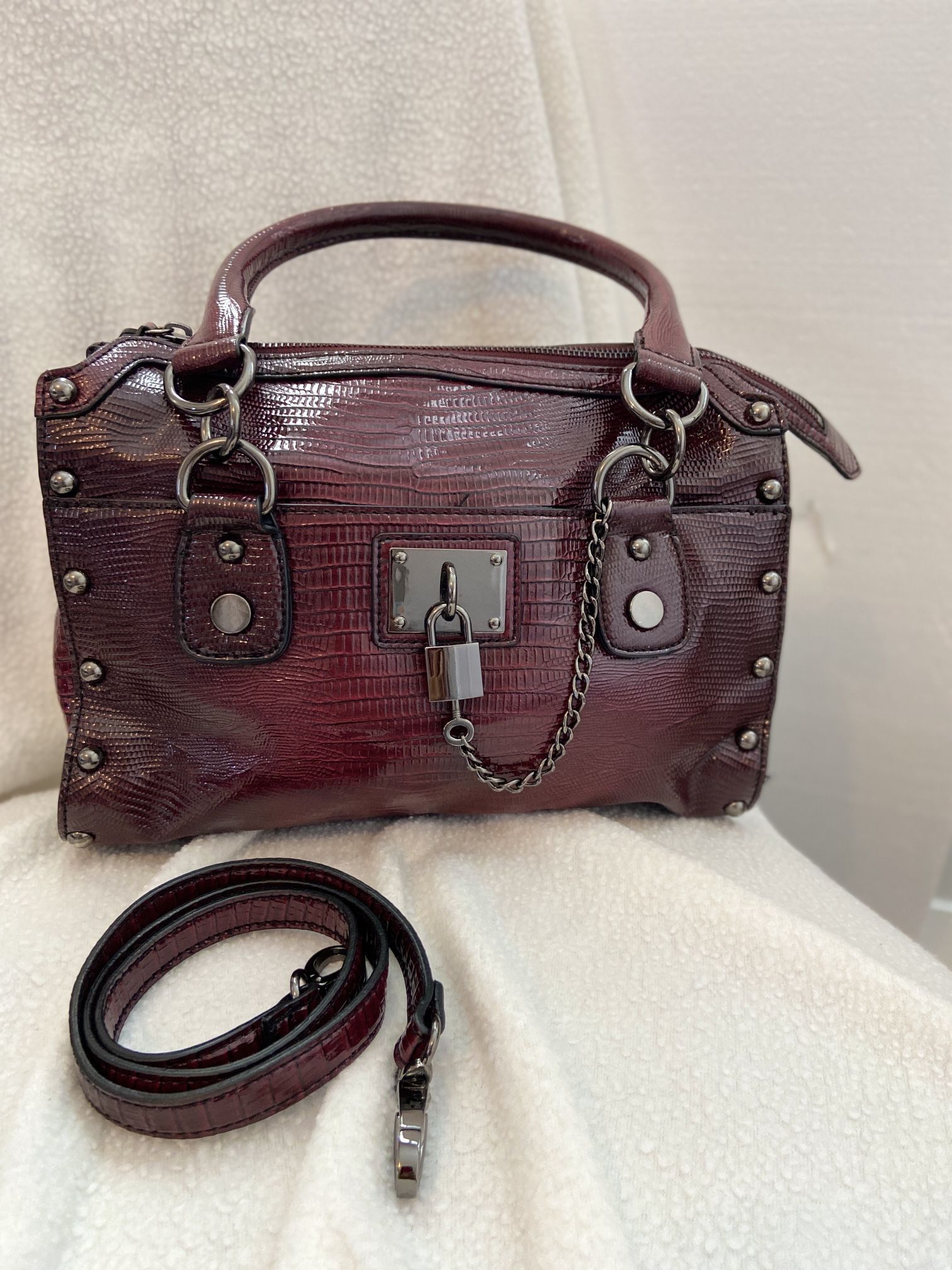 Nine West satchel style leather handbag