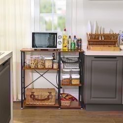  Kitchen Baker’s Rack, Utility Storage Shelf, Microwave Oven Stand Metal Frame