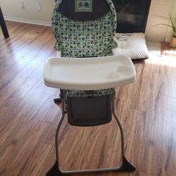 Cosco Simple Fold High Chair With 3 Position Tray Elephant Squares 