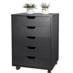 5 Drawer Storage Cabinet Black