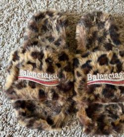 Cheetah print Balenciaga fur  slide