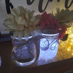 Hand crafted lighted jars