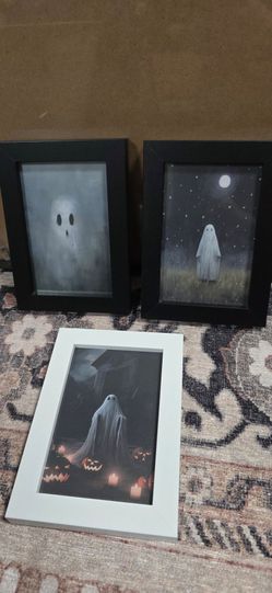 Halloween ghost framed art