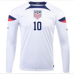 Nike United States Christian Pulisic Home Long Sleeve Jersey 22/23 (White/Loyal Blue)