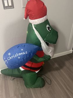Christmas Dinosaur Blowup 