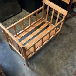 antique wooden doll cradle