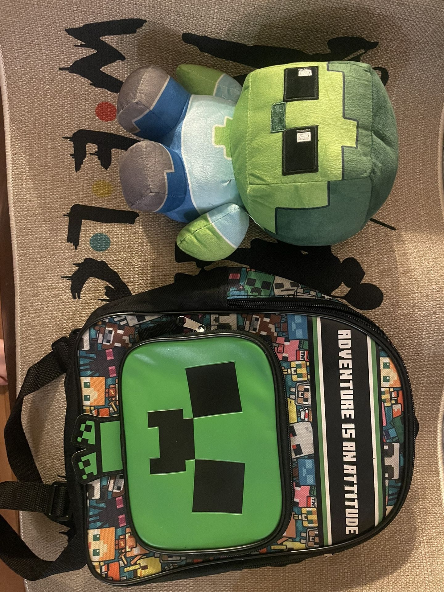 Peluche Minecraf Y Mochila 