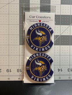 Minnesota Vikings Handmade Car Coasters Set of 2