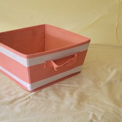 11 X 11 Apricot Colored Fabric Storage Box