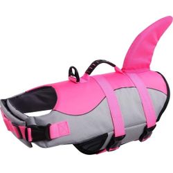 Queenmore Dog Life Jacket Ripstop Shark Dog Safety Vest Adjustable #629