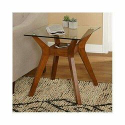 Modérn End Table Walnut Finish Side Furniture