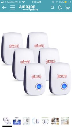 Brand NEW 6 packs Ultrasonic Pest Repeller, Pest Control Ultrasonic Repellent for Insects, Mosquitoes, Mice, Spiders, Ants, Rats, Roaches, Humans & P