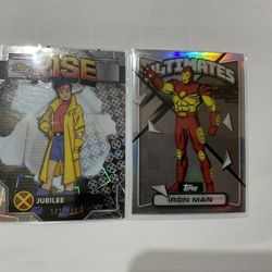 2025 Topps Iron Man Uncommon Refractor & Finest Jubilee Laser Refractor SP #/199 Marvel Superhero Trading Cards 