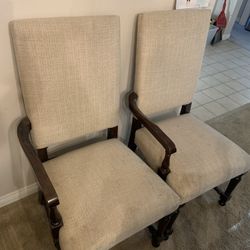 2x Cloth Wooden Chairs