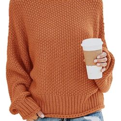BRAND NEW IN BAG ZESICA Women's 2024 Fall Long Sleeve Turtleneck Casual Loose Chunky Knitted Pullover Sweater Jumper Top 