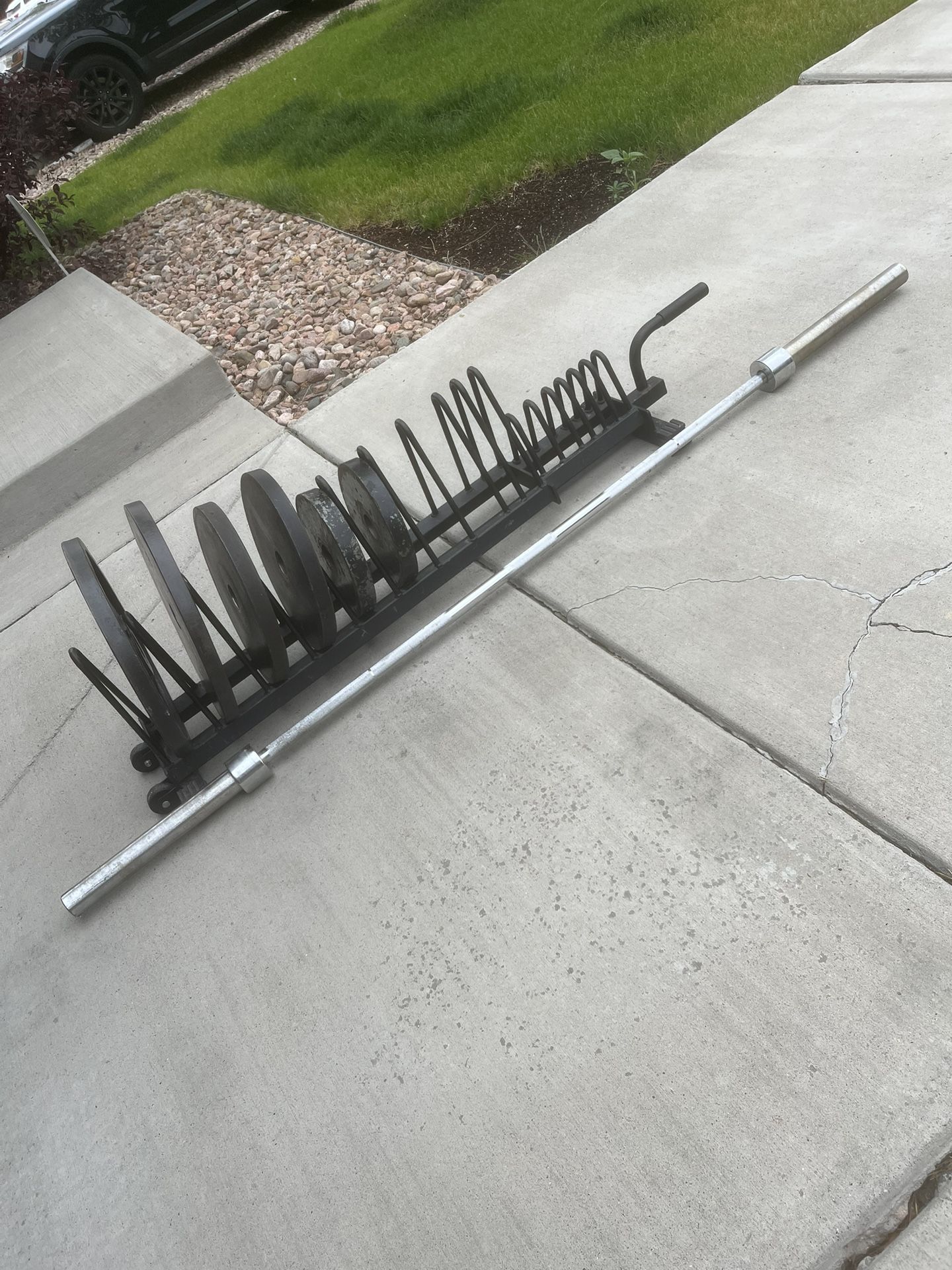 255 Pounds Of Weight + Weight Rack With Wheels