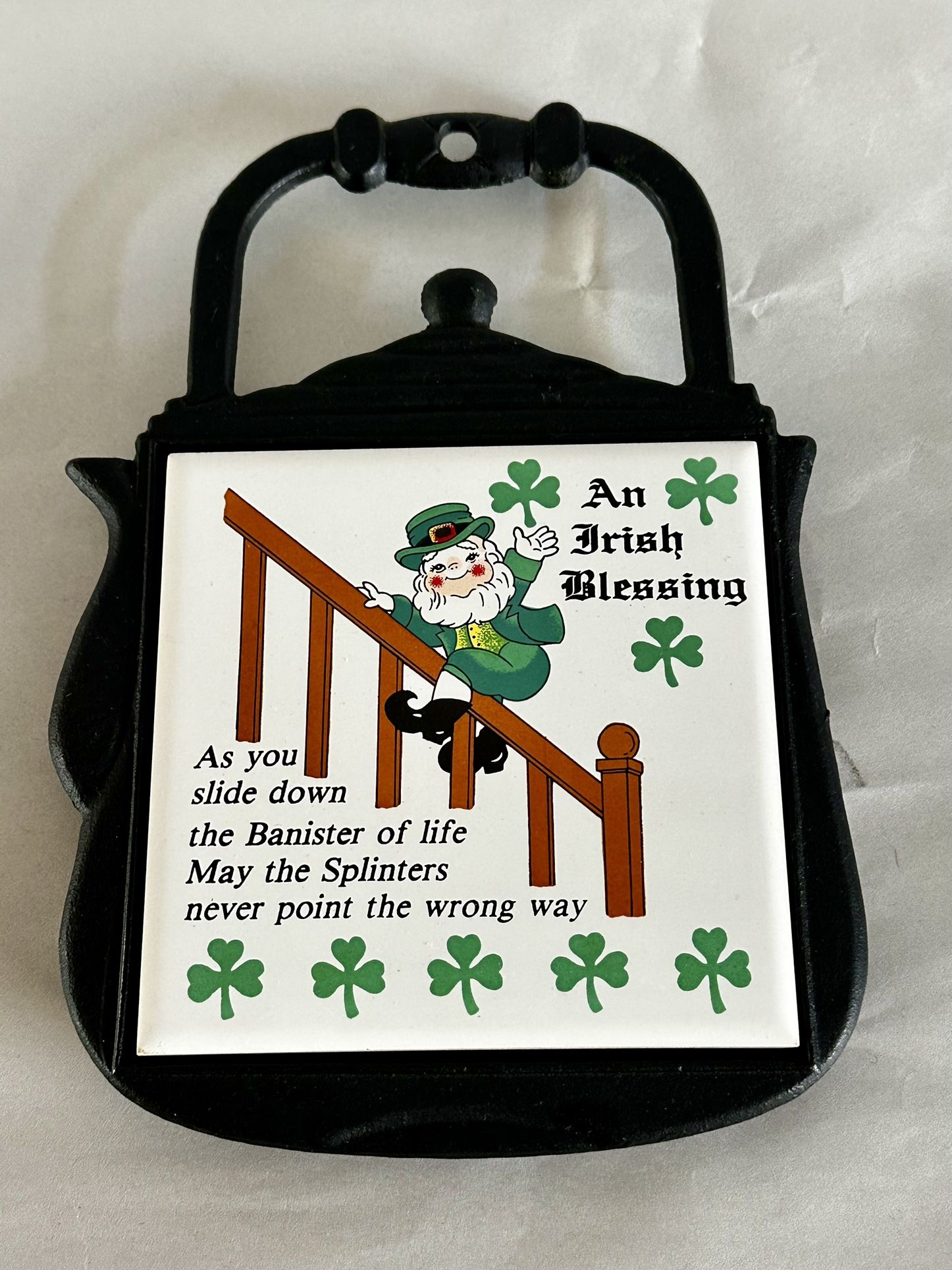 Cast Iron Irish Blessing Tile Trivet