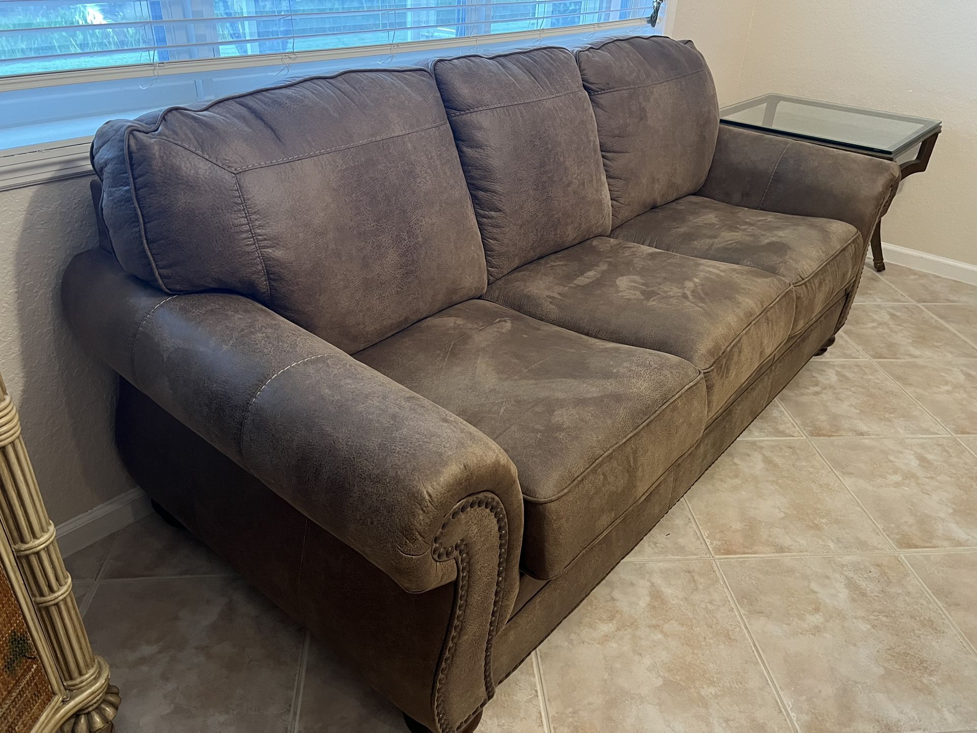Soft Suede Sofa And Loveseat Set