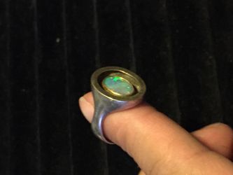 Custom sterling silver opal ring size 7