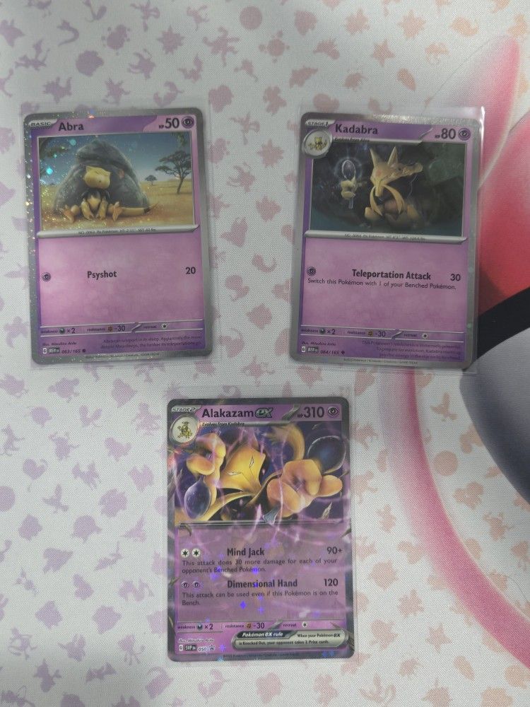 Pokemon 151 Alakazam ex Collection Promos 050 Abra 063 Kadabra 064 NO PACKS