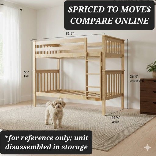 ⭐️ PRISTINE Max & Lilly Solid Wood Bunk Bed ⭐️ | Converts to TWO Twin Beds | Like New! Buy One Or Both!