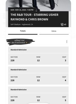 Chris Brown/Usher tickets