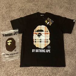 Bape with Burberry print ape