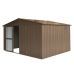 Backyard Storage Shed 11'x 9' with Galvanized Steel Frame & Windows, Outdoor Garden Shed Metal Utility Tool Storage Room with Lockable Door for Patio(