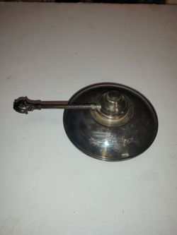 Vintage Old Antique Silver-Plated Chamber Candlestick - 7 inches long