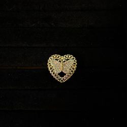 Gold Butterfly Heart Ring